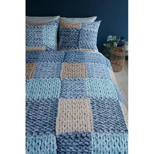 Beddengoed Wool Shades Renforcé - blauw/beige - 260x200/220cm + 2 kussen 70x60cm