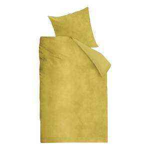 Parure de lit Tender velours - Jaune curry - 135 x 200 cm + oreiller 80 x 80 cm