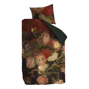 Parure de lit Gladioli Satin - Noir / Multicolore - 140 x 200/220 cm + oreiller 70 x 60 cm