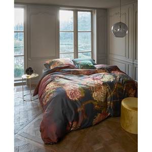 Parure de lit Gladioli Satin - Noir / Multicolore - 155 x 220 cm + oreiller 80 x 80 cm