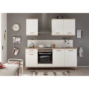 Küchenzeile Vaania (6-teilig) Ohne Elektrogeräte - Weiß / Eiche Sonoma Dekor