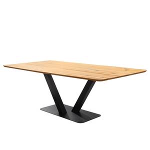 Eettafel Creek U massief wild eikenhout/metaal - wild eikenhout/zwart - Breedte: 200 cm