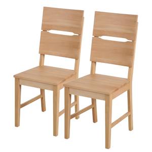 Chaises Kirra (lot de 2) Chêne sauvage massif - Chêne sauvage huilé clair