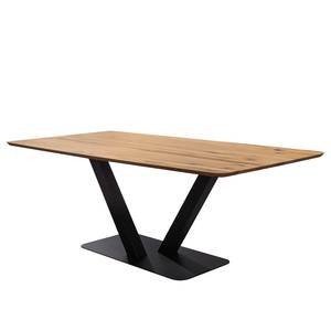 Eettafel Creek U massief wild eikenhout/metaal - wild eikenhout/zwart - Breedte: 180 cm