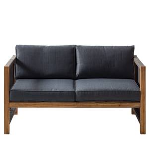 Loungeset Bayton 4-teilig Webstoff / Akazie massiv - Grau / Braun - Grau / Braun