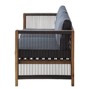 Loungeset Bayton 4-teilig Webstoff / Akazie massiv - Grau / Braun - Grau / Braun