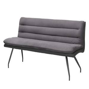 Küchensofa Trifton Webstoff & Kunstleder / Metall - Grau / Dunkelgrau - Breite: 140 cm