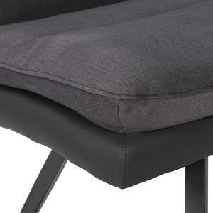 Küchensofa Trifton Webstoff & Kunstleder / Metall - Grau / Dunkelgrau - Breite: 140 cm