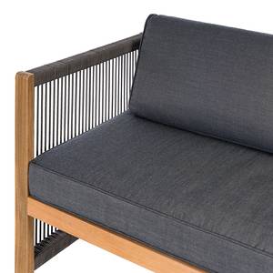 Loungeset Bayton 3-teilig Webstoff / Akazie massiv - Grau / Braun - Grau / Braun