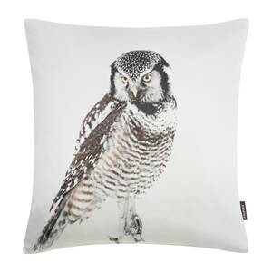 Housse de coussin Owl Coton - Blanc cassé / Gris