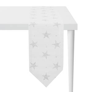 Tischband 1502 Mischgewebe - Weiß / Silber