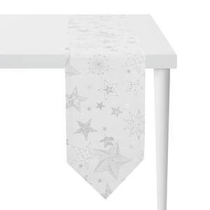 Chemin de table 1503 Tissu mélangé - Blanc / Argenté