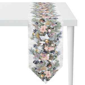 Chemin de table 1507 Coton - Gris / Rose