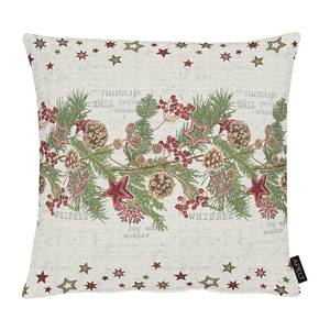 Housse de coussin 1534 Tissu mélangé - Naturel / Vert / Rouge