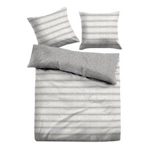 Parure de lit réversible Vinto Étoffe de coton - Gris clair - 155 x 220 cm + oreiller 80 x 80 cm