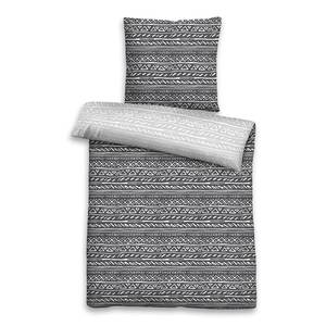 Parure de lit réversible Mustix Étoffe de coton - Gris - 135 x 200 cm + oreiller 80 x 80 cm