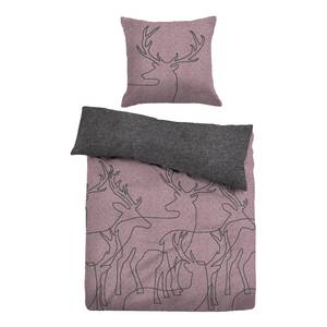 Wendebettwäsche Deero Baumwollstoff - Mauve - 155 x 220 cm + Kissen 80 x 80 cm