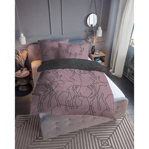 Wendebettwäsche Deero Baumwollstoff - Mauve - 155 x 220 cm + Kissen 80 x 80 cm