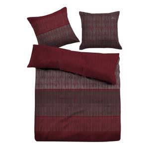 Parure de lit réversible Coz Étoffe de coton - Rouge Bordeaux - 135 x 200 cm + oreiller 80 x 80 cm