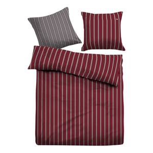 Parure de lit Meekly Étoffe de coton - Rouge Bordeaux - 155 x 220 cm + oreiller 80 x 80 cm