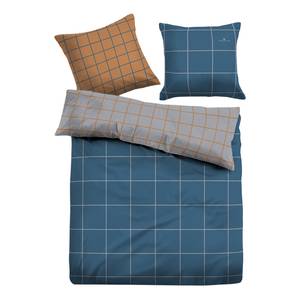 Parure de lit réversible Classico Étoffe de coton - Bleu - 155 x 200 cm + oreiller 80 x 80 cm
