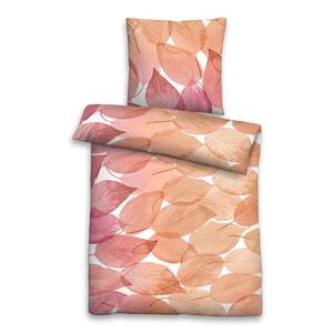 Parure de lit feuillage Étoffe de coton - Orange - 135 x 200 cm + oreiller 80 x 80 cm