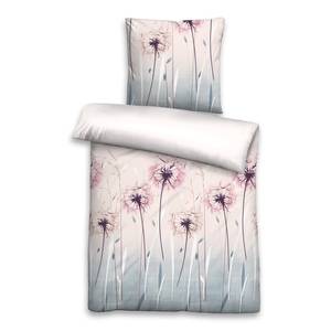 Parure de lit fleurs de pissenlit Étoffe de coton - Couleur pastel abricot - 155 x 220 cm + oreiller 80 x 80 cm