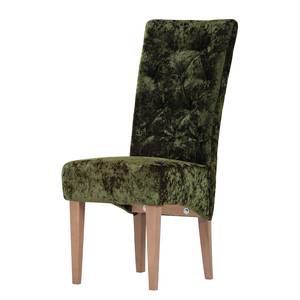 Gestoffeerde stoel Selda I fluweel/massief beukenhout - beukenhout - Olijfgroen
