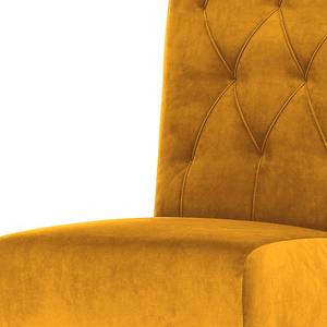 Gestoffeerde stoel Selda III fluweel/massief beukenhout - antiek zwart - Geel