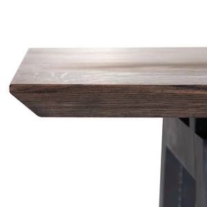 Table Woodcroft II Chêne massif / Métal - Chêne / Noir vielli - Largeur : 240 cm