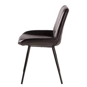 Chaises Wray (lot de 2) Cuir / Métal - Noir vintage / Noir