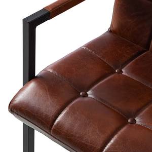 Chaise cantilever Trion Cuir / Métal - Cognac vintage / Noir