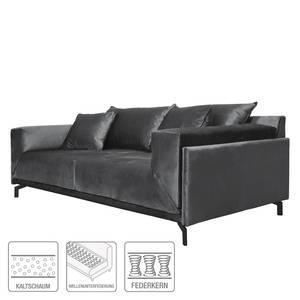 Sofa Betel I (3 -Sitzer) Samt - Anthrazit