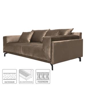 Sofa Betel I (2,5 -Sitzer) Samt - Cappuccino