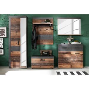 Garderobekast Indy oude houten look/antracietkleurig