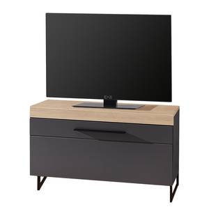 Tv-meubel Parolin I mat grijs/eikenhouten look - Donkergrijs