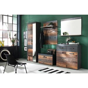 Garderobebank Indy oude houten look/antracietkleurig