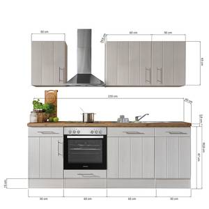 Keukenblok Sierre II Met elektrische apparaten - witte larikshouten look/wild eikenhouten look - 220 cm