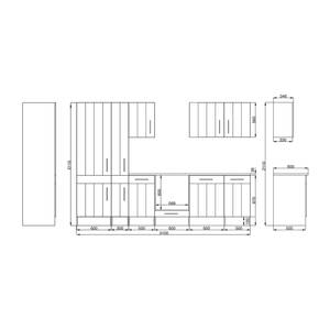 Küchenzeile Sierre VIII Mit Elektrogeräten - Lärche Weiß Dekor / Wildeiche Dekor - 310 cm