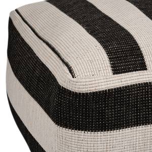 Pouf Gobi Tissu - Noir / Crème - 63 x 63 cm