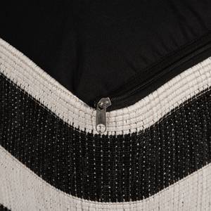 Poef Gobi textiel - zwart/crèmekleurig - 63 x 63 cm