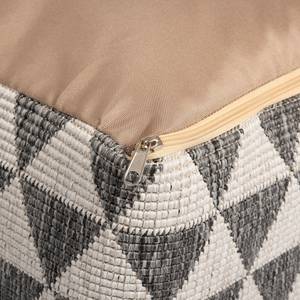 Pouf Kalahari Textil - Creme / Taupe - 63 x 63 cm - Creme / Taupe - 63 x 63 cm