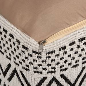 Poef Sahara textiel - Zwart/crème - 63 x 63 cm