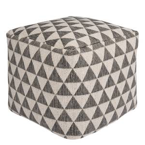 Pouf Kalahari Textil - Creme / Taupe - 48 x 48 cm