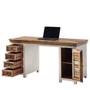 Bureau Newhaven massief mangohout - wit/mangohout