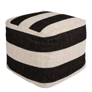 Pouf Gobi Textil - Schwarz / Creme - 48 x 48 cm