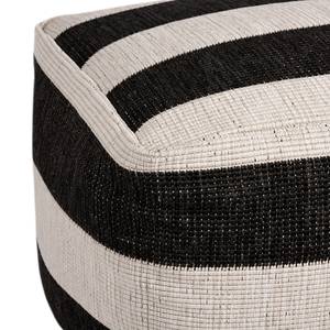 Pouf Gobi Tissu - Noir / Crème - 48 x 48 cm