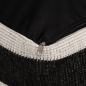 Poef Gobi textiel - zwart/crèmekleurig - 48 x 48 cm