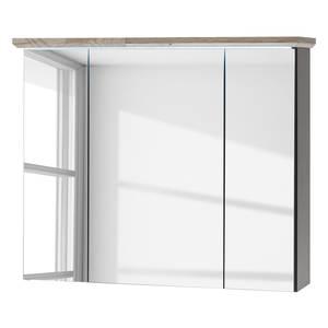 Spiegelschrank Lindesby Inklusive Beleuchtung - Grau / Timber Wood Dekor - Grau