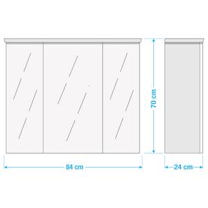 Spiegelschrank Lindesby Inklusive Beleuchtung - Grau / Timber Wood Dekor - Grau